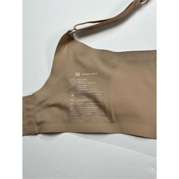 Honeylove Crossover Bra - Sculpting Lift Support Comfort Tan Nude Size Large - Picture 4 of 8